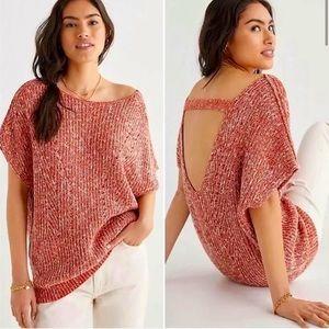 $188 Anthropologie Pilcro Knit Tunic Tee Marled Red Soft, EUC, Size Medium